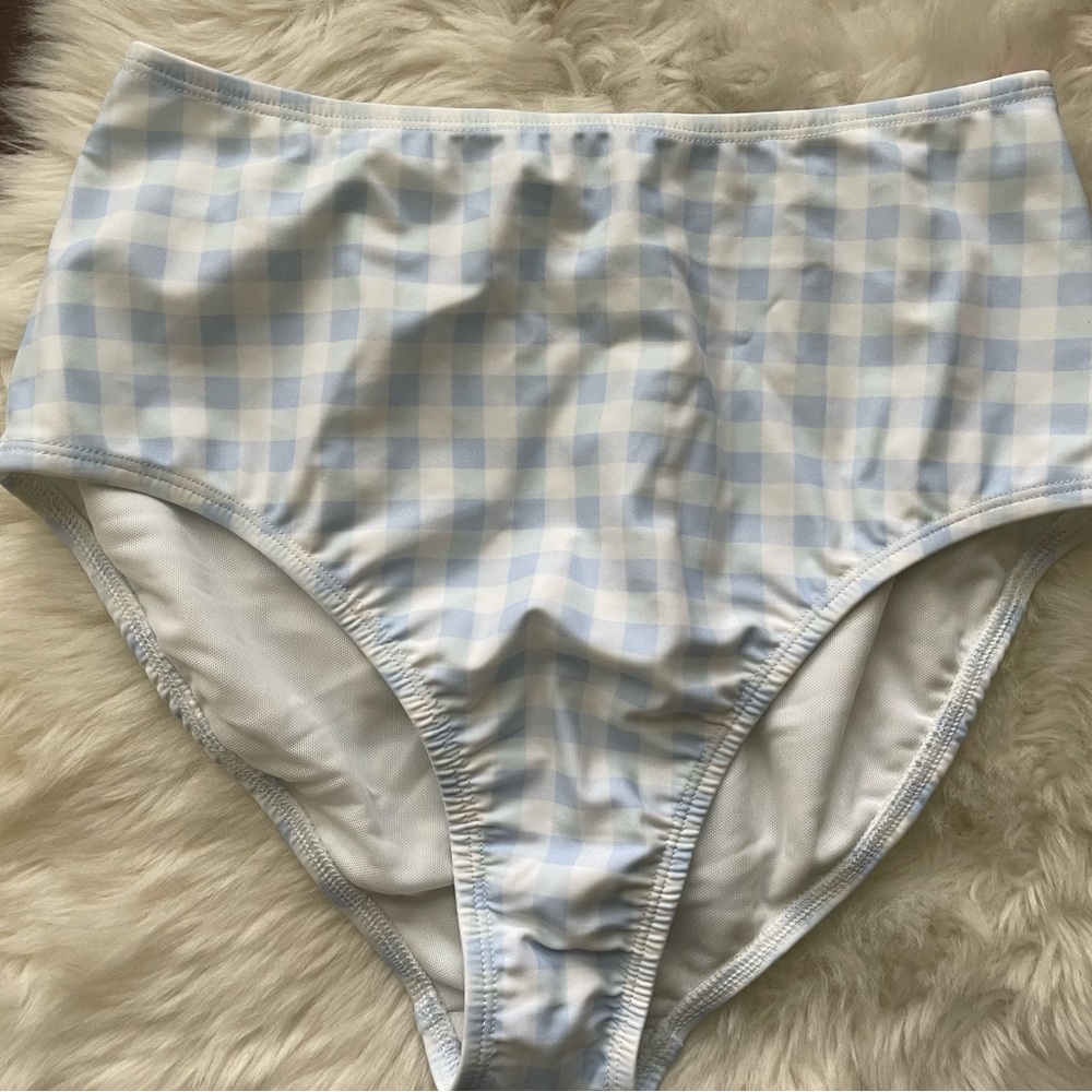 New! Sleeper Blue and White Checkered Bikini Bottom